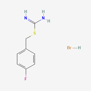 {[(4-Fluorophenyl)methyl]sulfanyl}methanimidamide hydrobromide
