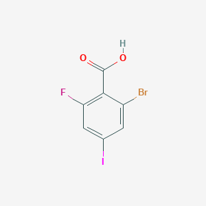 molecular formula C7H3BrFIO2 B1378539 2-Bromo-6-fluoro-4-iodobenzoic acid CAS No. 1260382-05-5
