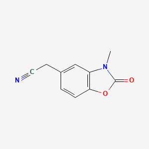 molecular formula C10H8N2O2 B1378546 2-(3-Methyl-2-oxo-2,3-dihydro-1,3-benzoxazol-5-yl)acetonitrile CAS No. 245095-52-7