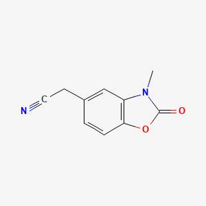 molecular formula C10H8N2O2 B1378546 2-(3-甲基-2-氧代-2,3-二氢-1,3-苯并噁唑-5-基)乙腈 CAS No. 245095-52-7