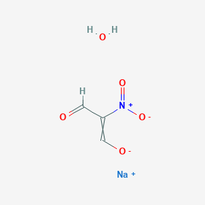 molecular formula C3H4NNaO5 B1378552 sodium N-oxido-1,3-dioxopropanimine oxide hydrate CAS No. 53821-72-0