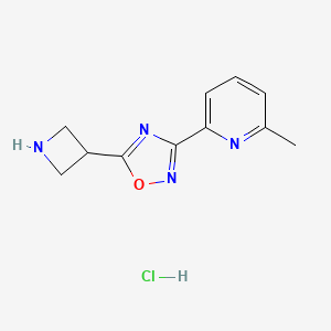 molecular formula C11H13ClN4O B1378556 2-(5-Azetidin-3-yl-1,2,4-oxadiazol-3-yl)-6-methylpyridine hydrochloride CAS No. 1426290-96-1