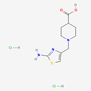 molecular formula C10H17Cl2N3O2S B1378564 1-[(2-Amino-1,3-thiazol-4-yl)methyl]piperidine-4-carboxylic acid dihydrochloride CAS No. 1426290-48-3
