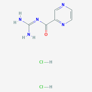 molecular formula C6H9Cl2N5O B1378569 N-carbamimidoylpyrazine-2-carboxamide dihydrochloride CAS No. 1797171-55-1