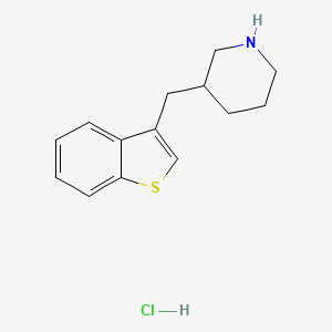 molecular formula C14H18ClNS B1378570 3-(1-苯并噻吩-3-基甲基)哌啶盐酸盐 CAS No. 1607261-55-1