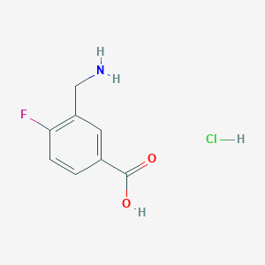 molecular formula C8H9ClFNO2 B1378574 3-(Aminomethyl)-4-fluorobenzoic acid hydrochloride CAS No. 1461707-64-1