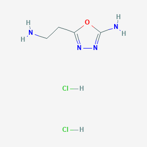 molecular formula C4H10Cl2N4O B1378588 5-(2-Aminoethyl)-1,3,4-oxadiazol-2-amine dihydrochloride CAS No. 1797101-39-3