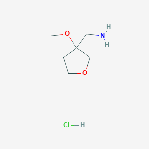 molecular formula C6H14ClNO2 B1378589 (3-Methoxyoxolan-3-yl)methanamine hydrochloride CAS No. 1461706-43-3