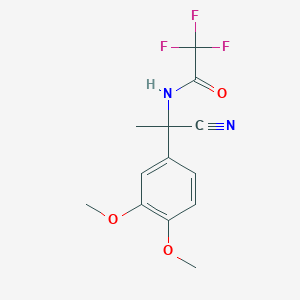 molecular formula C13H13F3N2O3 B1378593 N-[1-cyano-1-(3,4-dimethoxyphenyl)ethyl]-2,2,2-trifluoroacetamide CAS No. 1461707-99-2
