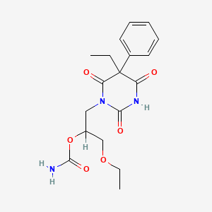 Barbituric acid, 1-(3-ethoxy-2-hydroxypropyl)-5-ethyl-5-phenyl-, carbamate (ester)