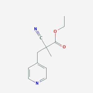 molecular formula C12H14N2O2 B1378627 Ethyl 2-cyano-2-methyl-3-(pyridin-4-yl)propanoate CAS No. 1423033-94-6