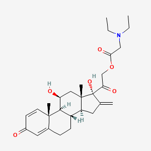 molecular formula C28H39NO6 B13786274 Prednylidene 21-diethylaminoacetate CAS No. 6890-42-2