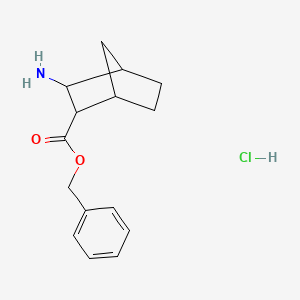 molecular formula C15H20ClNO2 B1378629 Benzyl 3-aminobicyclo[2.2.1]heptane-2-carboxylate hydrochloride CAS No. 1421604-37-6