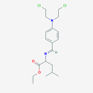 Ethyl 2-[[4-[bis(2-chloroethyl)amino]phenyl]methylideneamino]-4-methylpentanoate