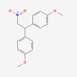 molecular formula C16H17NO4 B13786359 Benzene, 1,1'-(2-nitroethylidene)bis(4-methoxy- CAS No. 85078-27-9