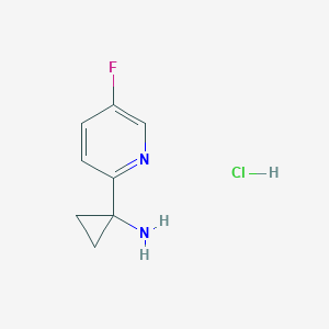 molecular formula C8H10ClFN2 B1378637 1-(5-Fluoropyridin-2-yl)cyclopropan-1-amine hydrochloride CAS No. 1421603-56-6