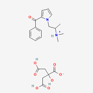 molecular formula C22H28N2O8 B13786371 2-Benzoyl-1-(3-(dimethylamino)propyl)pyrrole citrate CAS No. 7001-97-0