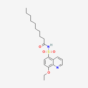 molecular formula C21H30N2O4S B13786409 Decanamide, N-(8-ethoxy-5-quinolylsulfonyl)- CAS No. 97658-06-5