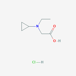 molecular formula C7H14ClNO2 B1378643 2-[Cyclopropyl(ethyl)amino]acetic acid hydrochloride CAS No. 1423033-47-9