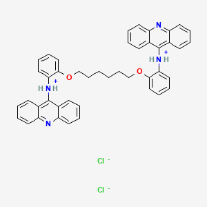 molecular formula C44H40Cl2N4O2 B13786437 9,9'-Hexamethylenedioxybis(o-phenyleneimino)bisacridine dihydrochloride CAS No. 66724-90-1