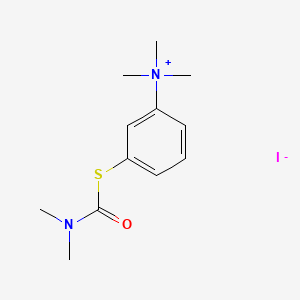 molecular formula C12H19IN2OS B13786449 (3-Mercaptophenyl)trimethylammonium iodide dimethylcarbamate (ester) CAS No. 66968-02-3