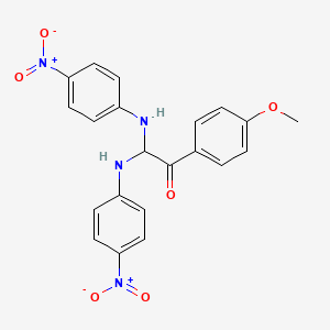 molecular formula C21H18N4O6 B13786500 ACETOPHENONE, 2,2-BIS(p-NITROANILINO)-4'-METHOXY- CAS No. 94872-51-2