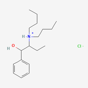 molecular formula C18H32ClNO B13786521 (+-)-alpha-(1-(Dibutylamino)propyl)benzyl alcohol hydrochloride CAS No. 63991-30-0