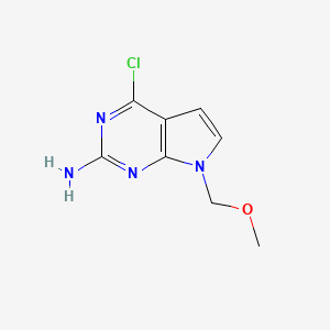 molecular formula C8H9ClN4O B13786527 4-Chloro-7-(methoxymethyl)-7H-pyrrolo[2,3-d]pyrimidin-2-amine CAS No. 90065-72-8