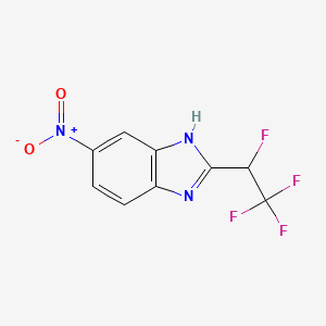 molecular formula C9H5F4N3O2 B13786541 6-nitro-2-(1,2,2,2-tetrafluoroethyl)-1H-benzimidazole 