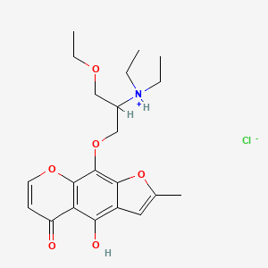 5H-Furo(3,2-g)(1)benzopyran-5-one, 9-(2-(diethylamino)-3-ethoxypropoxy)-4-hydroxy-7-methyl-, hydrochloride