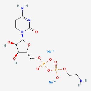 molecular formula C11H18N4Na2O11P2 B13786605 Cytidine 5'-diphosphoethanolamine sodium salt 