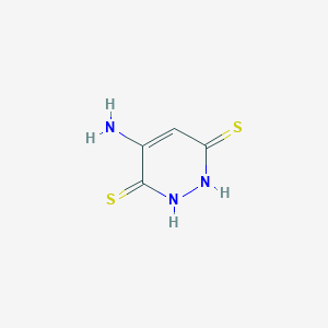 molecular formula C4H5N3S2 B13786617 4-Amino-1,2-dihydropyridazine-3,6-dithione CAS No. 69842-32-6