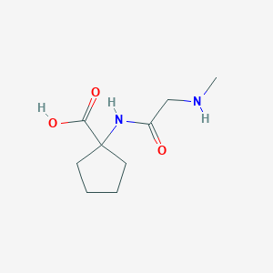 molecular formula C9H16N2O3 B13786625 Cyclopentanecarboxylicacid, 1-[[2-(methylamino)acetyl]amino]- CAS No. 90770-30-2