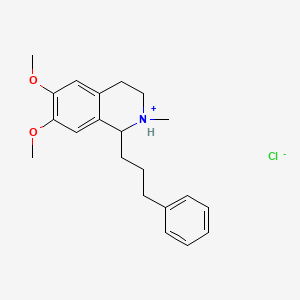 molecular formula C21H28ClNO2 B13786646 Isoquinoline, 1,2,3,4-tetrahydro-6,7-dimethoxy-2-methyl-1-(phenethylmethyl)-, hydrochloride CAS No. 63937-60-0