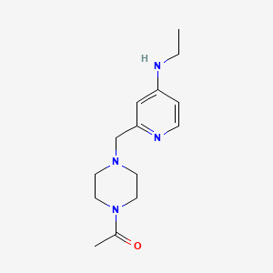 molecular formula C14H22N4O B1378671 1-(4-{[4-(乙基氨基)吡啶-2-基]甲基}哌嗪-1-基)乙烷-1-酮 CAS No. 1423032-02-3