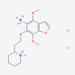 molecular formula C17H26Cl2N2O4 B13786724 4,7-Dimethoxy-6-(2-piperidinoethoxy)-5-benzofuranamine dihydrochloride CAS No. 66203-93-8