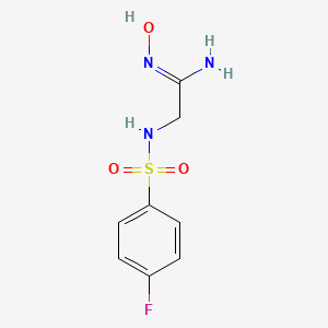 molecular formula C8H10FN3O3S B1378673 2-(4-fluorobenzenesulfonamido)-N'-hydroxyethanimidamide CAS No. 1251417-93-2