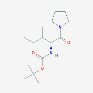 molecular formula C15H28N2O3 B13786738 tert-butyl N-[(2R)-3-methyl-1-oxo-1-pyrrolidin-1-ylpentan-2-yl]carbamate 