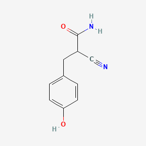 molecular formula C10H10N2O2 B13786754 2-Cyano-3-(4-hydroxyphenyl)propanamide 