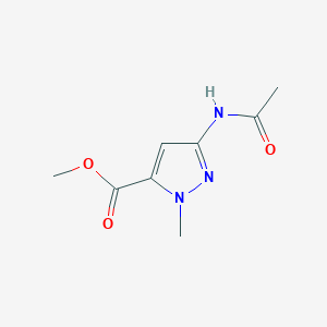 molecular formula C8H11N3O3 B13786780 Methyl 3-acetamido-1-methyl-1H-pyrazole-5-carboxylate 