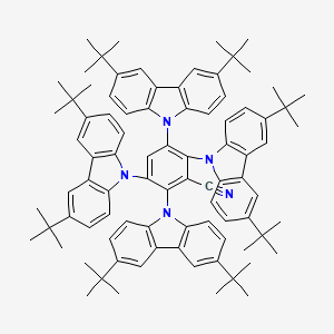 molecular formula C87H97N5 B13786807 2,3,5,6-Tetrakis(3,6-di-tert-butyl-9H-carbazol-9-yl)benzonitrile CAS No. 2055722-93-3