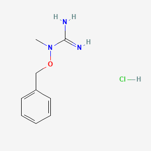 molecular formula C9H14ClN3O B13786867 Guanidine, 1-(benzyloxy)-1-methyl-, hydrochloride CAS No. 829-94-7