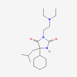 molecular formula C19H35N3O2 B13786871 5-Cyclohexyl-3-[2-(diethylamino)ethyl]-5-(2-methylpropyl)imidazolidine-2,4-dione 