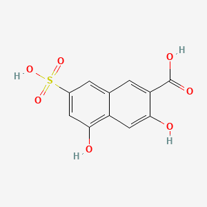 molecular formula C11H8O7S B13786996 3,5-Dihydroxy-7-sulfo-2-naphthoic acid 