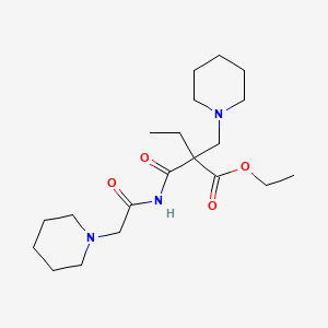 molecular formula C20H35N3O4 B13787024 2-Ethyl-N-(piperidinoacetyl)-2-(piperidinomethyl)malonamic acid ethyl ester CAS No. 94763-82-3