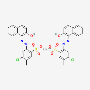 molecular formula C34H24CaCl2N4O8S2 B13787027 calcium;4-chloro-2-[(2-hydroxynaphthalen-1-yl)diazenyl]-5-methylbenzenesulfonate CAS No. 67801-02-9