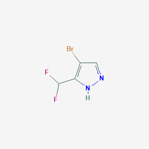 molecular formula C4H3BrF2N2 B1378703 4-溴-5-(二氟甲基)-1H-吡唑 CAS No. 1451392-65-6