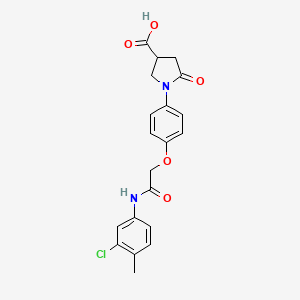 molecular formula C20H19ClN2O5 B13787066 1-[4-[2-(3-chloro-4-methylanilino)-2-oxoethoxy]phenyl]-5-oxopyrrolidine-3-carboxylic acid 