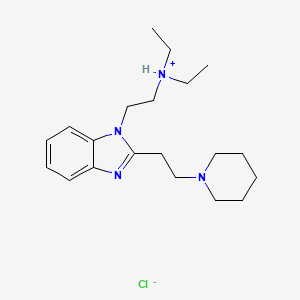 molecular formula C20H33ClN4 B13787094 Benzimidazole, 1-(2-(diethylamino)ethyl)-2-(2-piperidinoethyl)-, hydrochloride CAS No. 69766-39-8