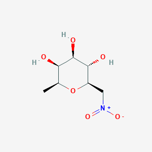 molecular formula C7H13NO6 B13787144 beta-L-Fucopyranosyl nitromethane 